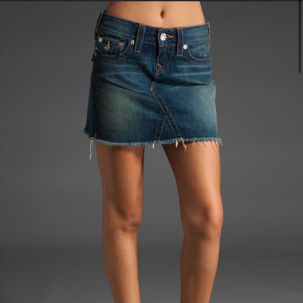 True Religion Sadie Stretch Denim Mini Skirt (28)